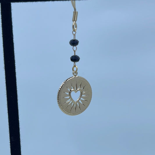 Love Heart Gold Tone Earrings