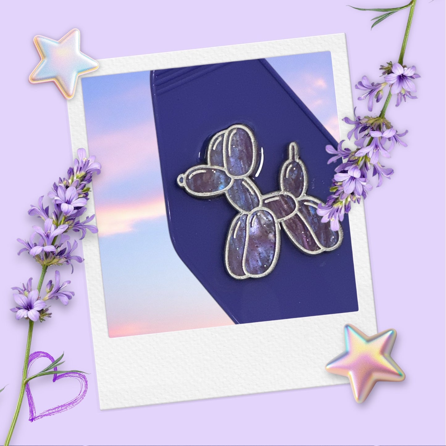 Custom Balloon Dog and Name Motel Keychain