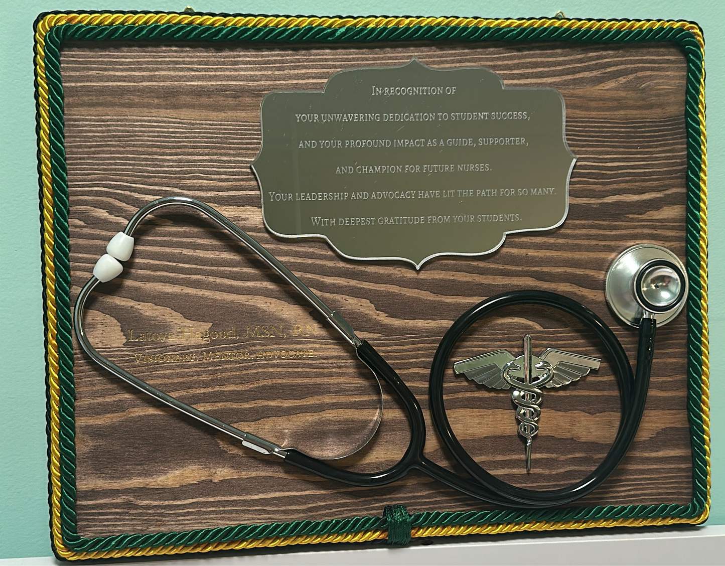 Custom Recognition Award with Stethoscope & Caduceus