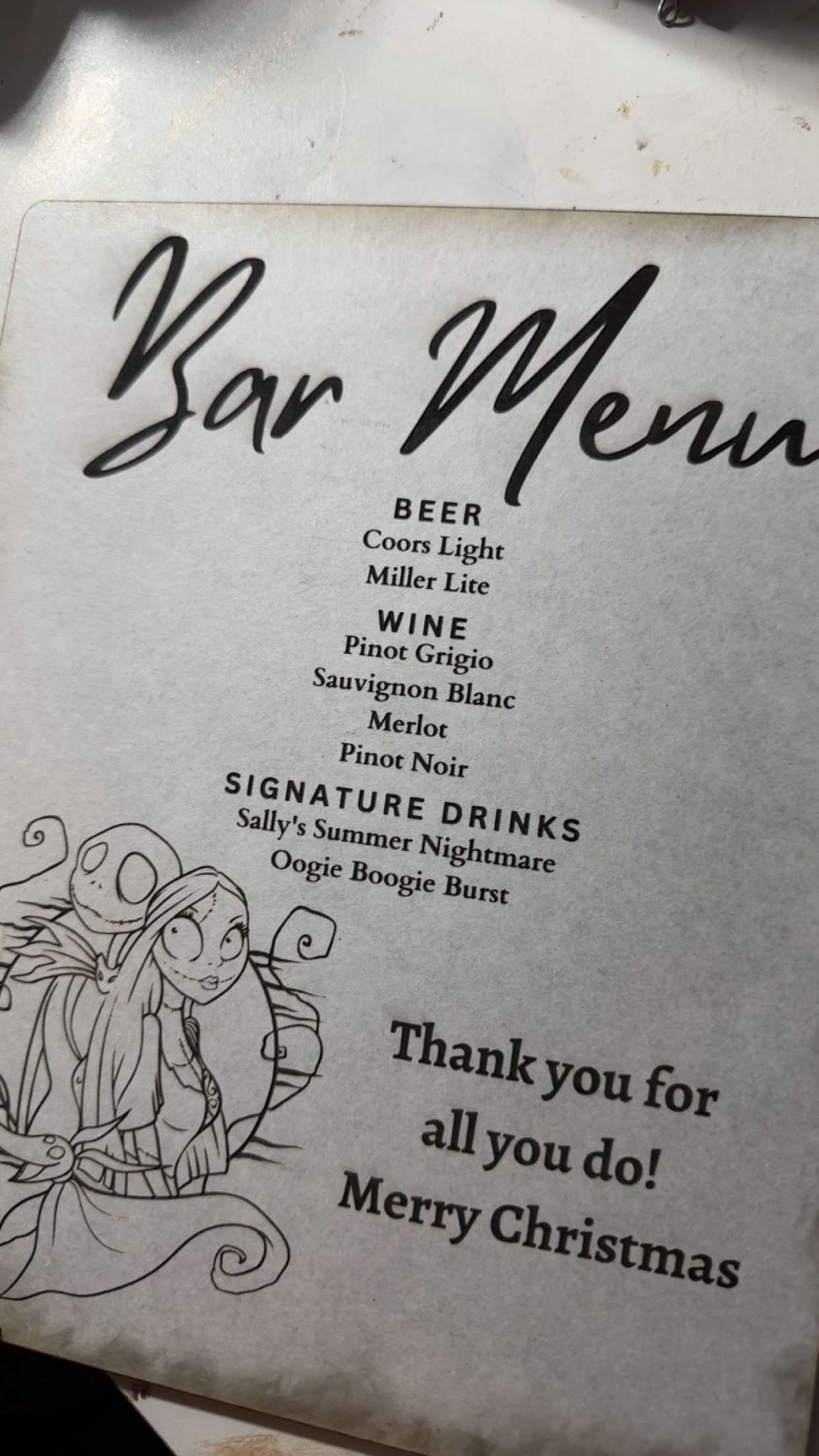 Halloween Theme - Bar Menu Signature Drinks Sign