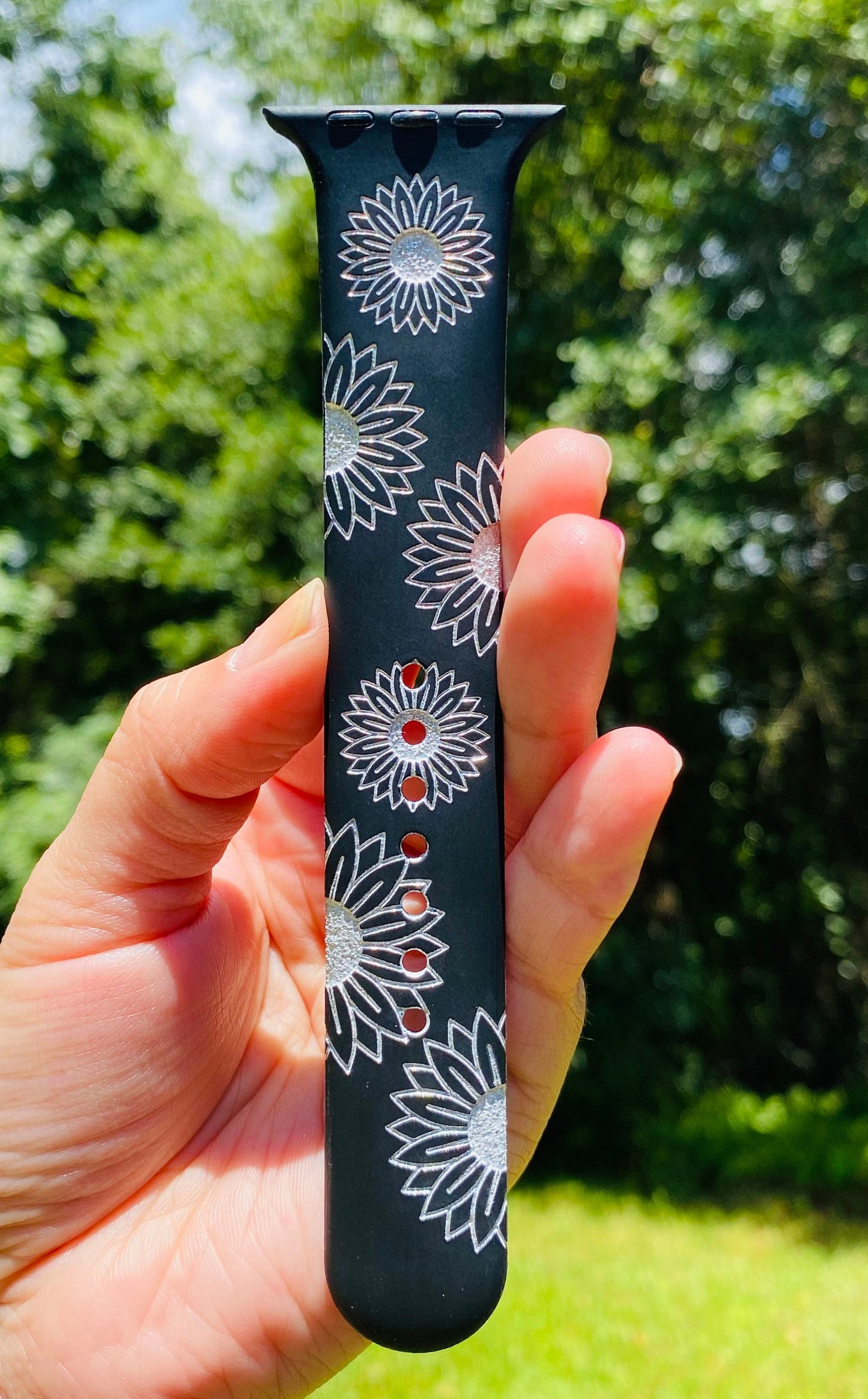 Sunflower Flower Print Watch Band custom personalized Mommy, Mama, Mom, Nana, gift watch band 38 40 41 42 45 mm
