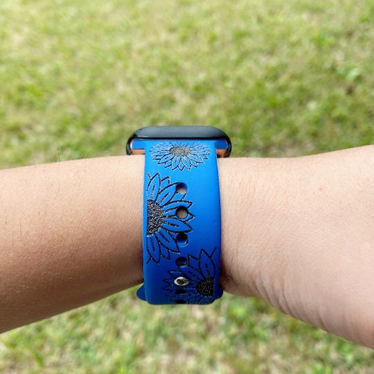 Flower print custom laser engraved watch band Mommy, Mama, Mom, Nana, gift watch band