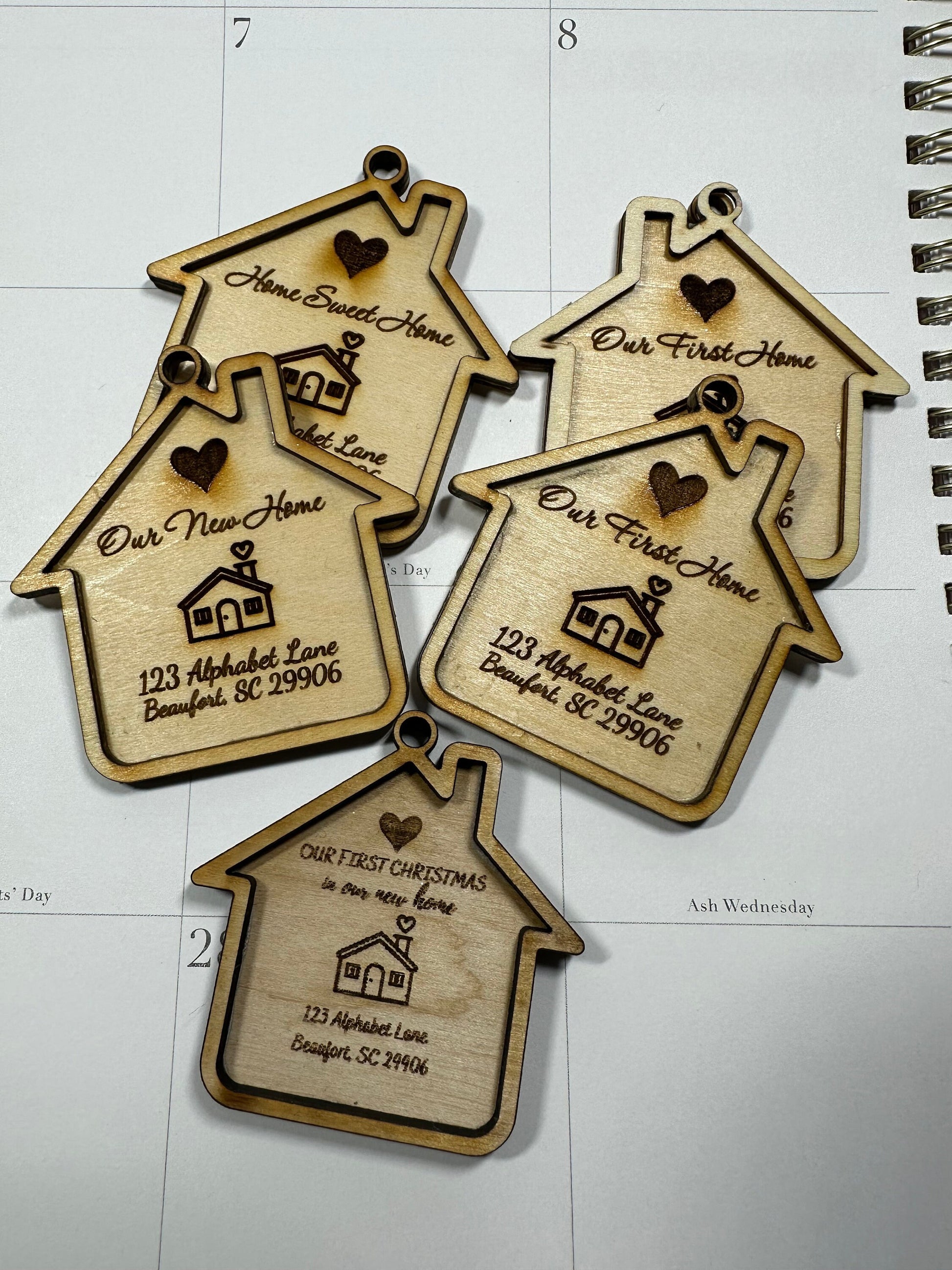 Engraved house keychain