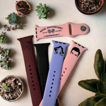 Schitt’s Creek Rose Apothecary Engraved Watch Band 38 40 41 42 45 49 mm