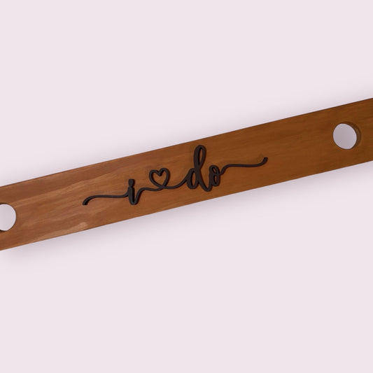 Shot Ski Board Personalized I Do - Raised Name Wooden Shot Cheers Board for Celebration Party Couple Friends Wedding Gift