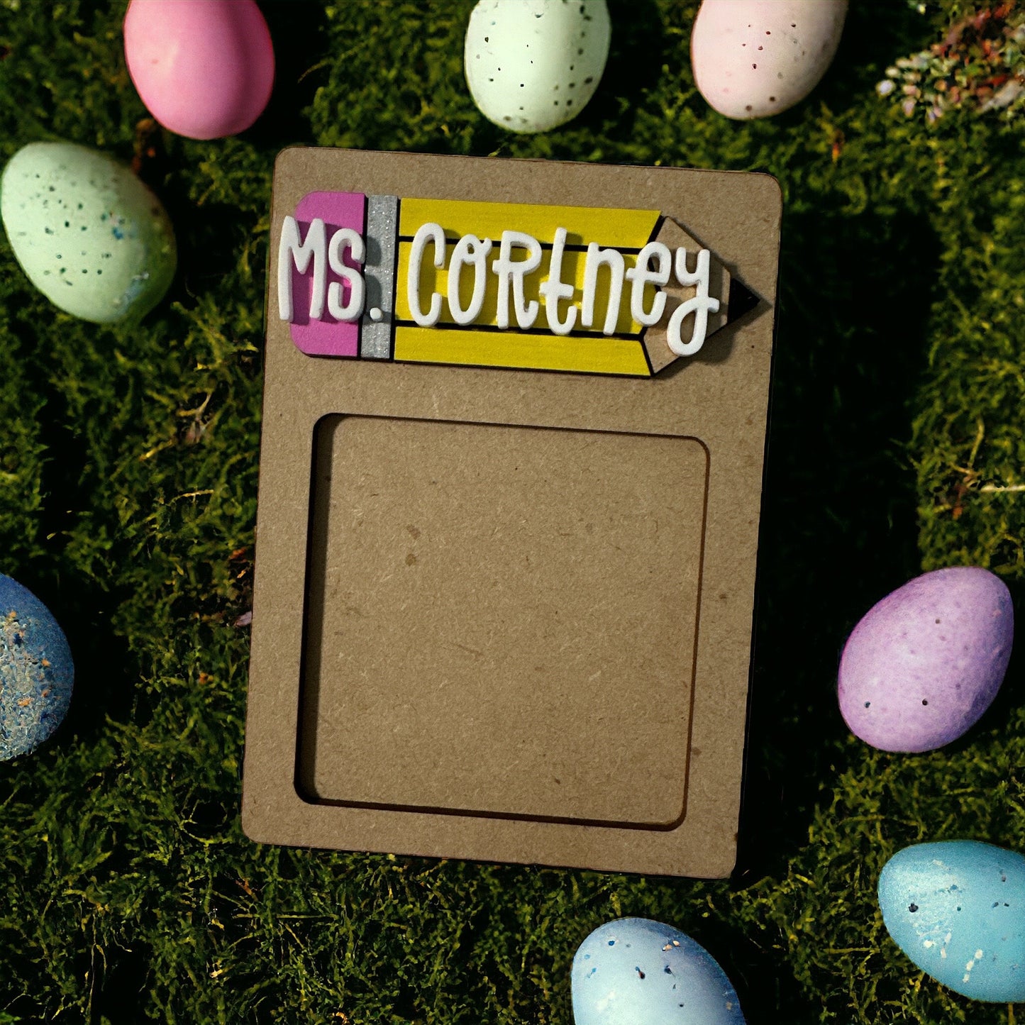 Sticky Note Holder Pencil style with custom name personalized gift