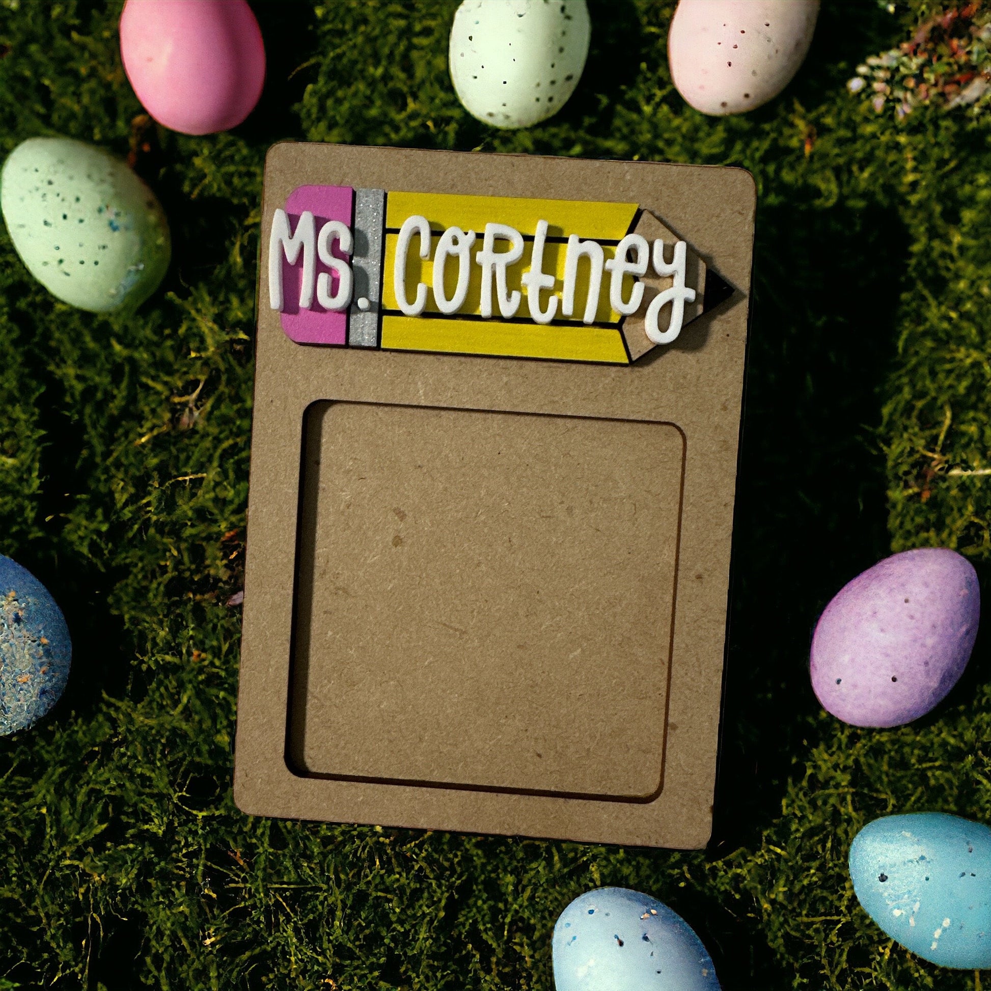 Sticky Note Holder Pencil style with custom name personalized gift