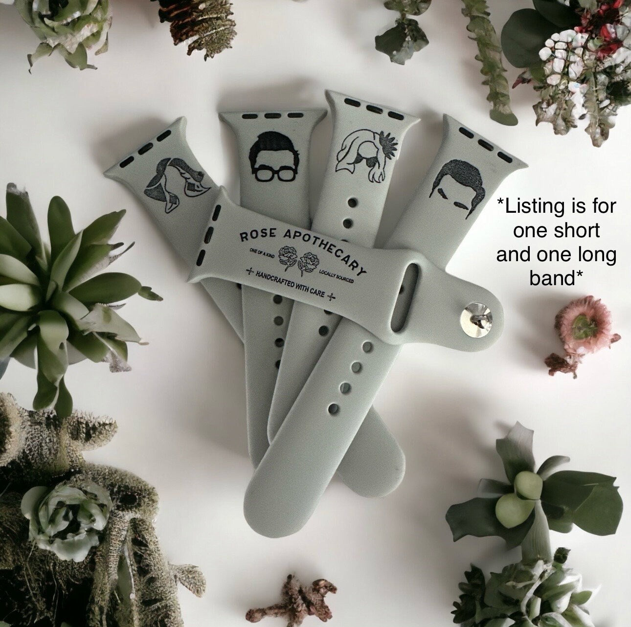 Schitt’s Creek Rose Apothecary Engraved Watch Band 38 40 41 42 45 49 mm