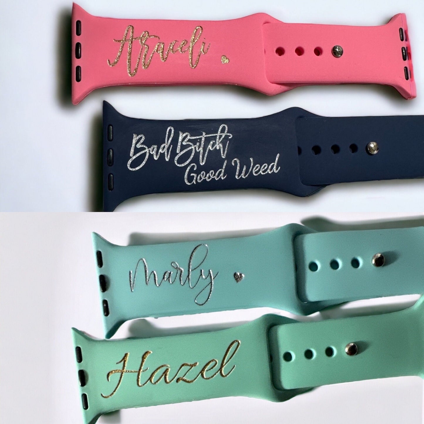 Personalize Add a Name Simple Watch Band laser engraved gift apple watch band 38 40 41 42 45 49 mm ultra