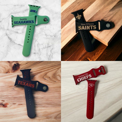 Custom NFL NBA NCAA Women Men College Team Sport Watch Band 38 40 41 42 44 45 mm Ultra Personalize Watch Band