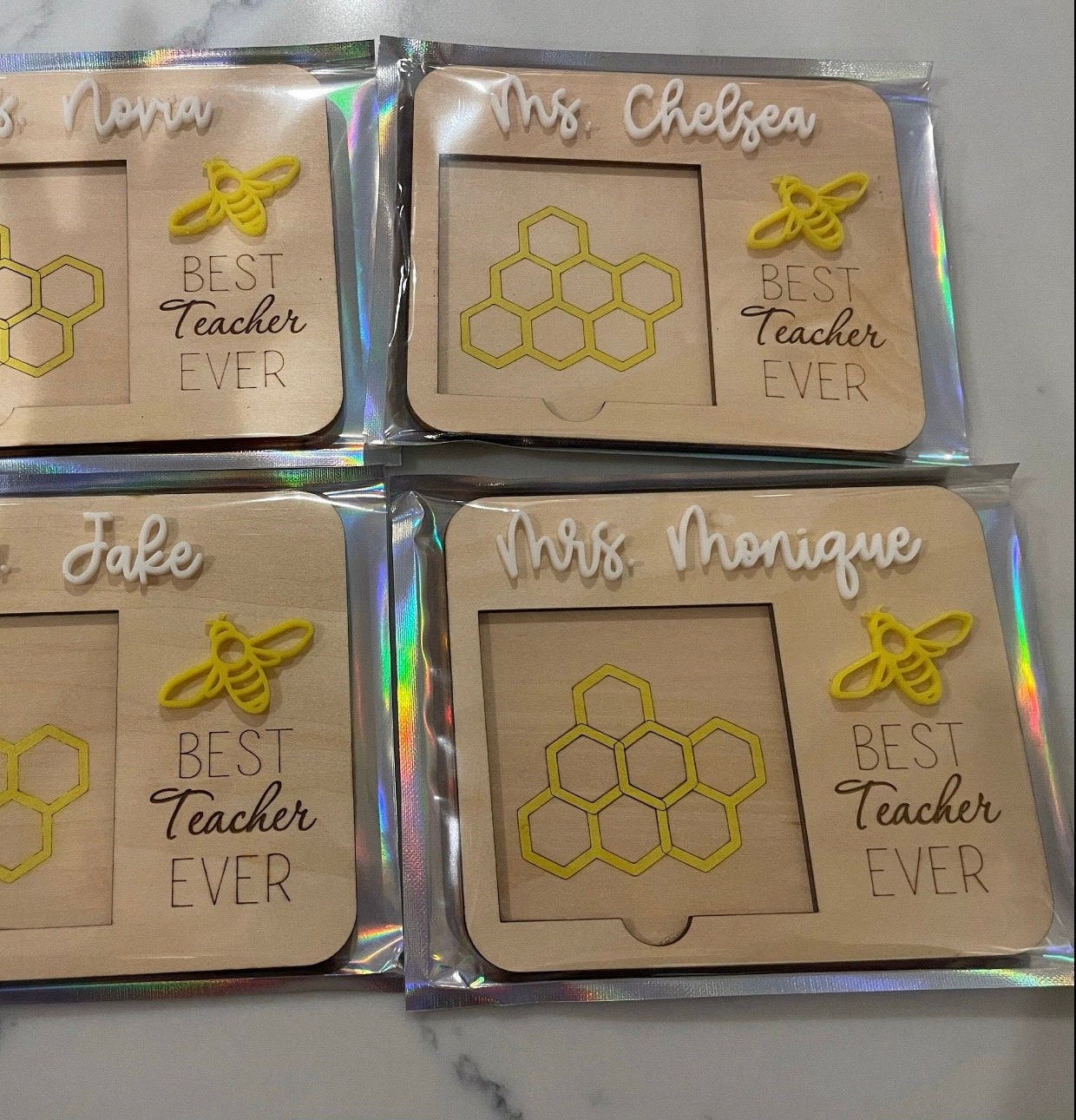 Sticky Note Holder Bumble Bee with custom name personalized gift