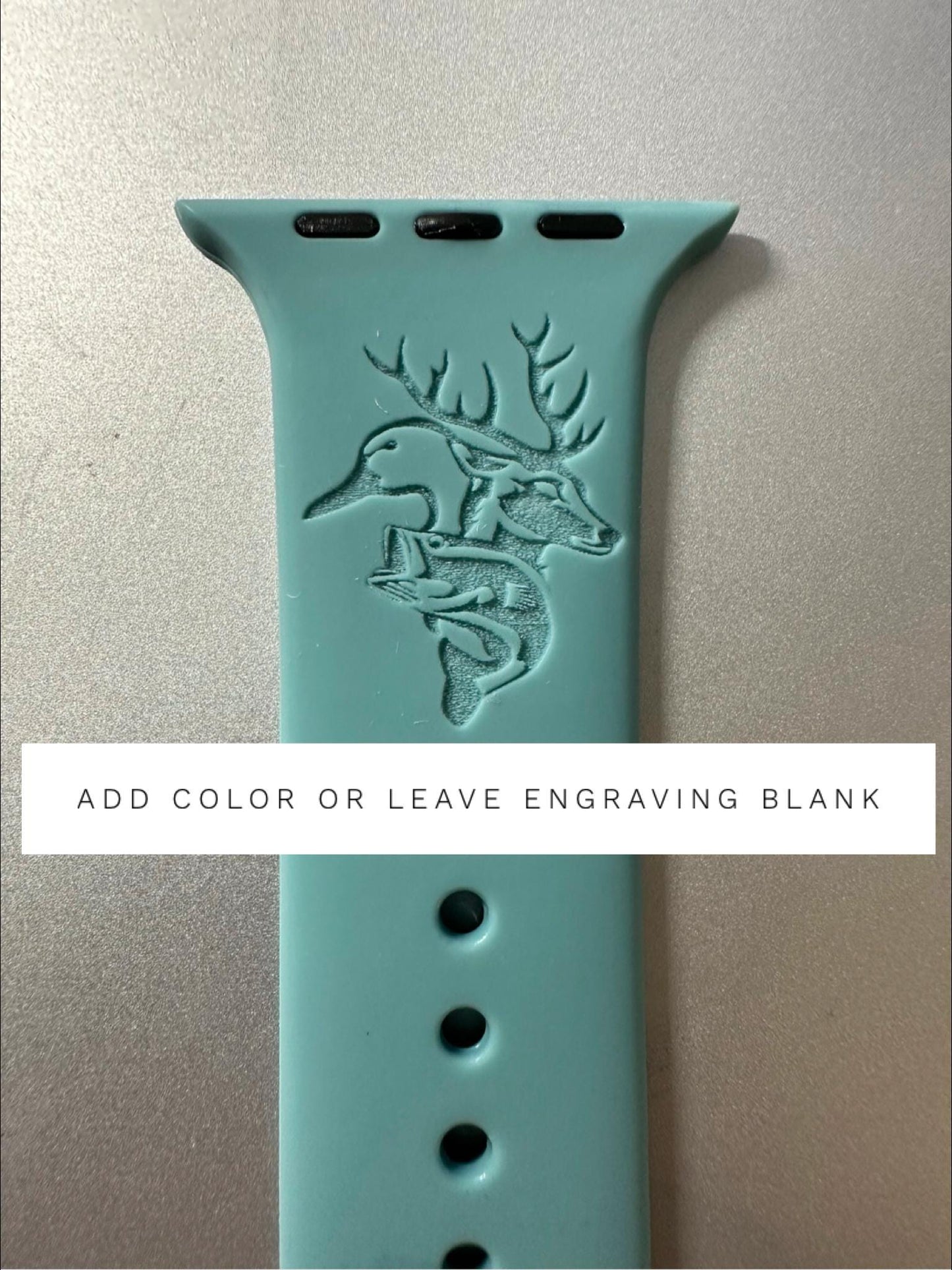 Hunting Theme Watch Band custom laser engraved watch band Personalized gift deer duck fishing 38 40 41 42 45 mm