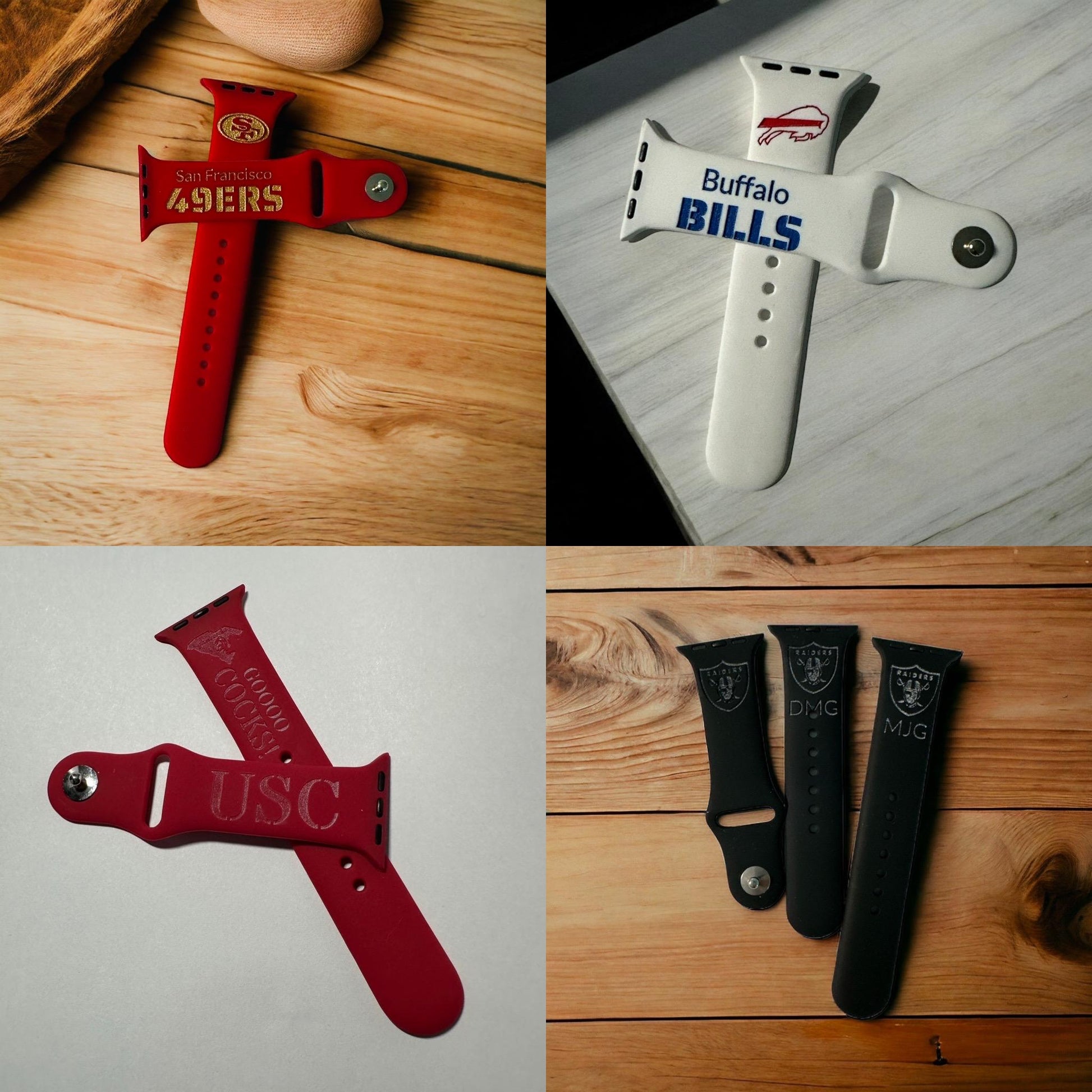 Custom NFL NBA NCAA Women Men College Team Sport Watch Band 38 40 41 42 44 45 mm Ultra Personalize Watch Band