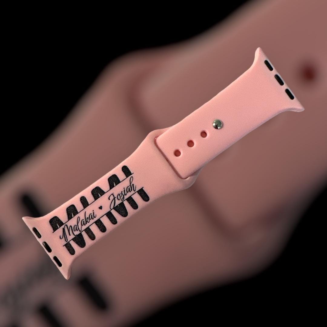 Leopard Print Watch Band Cheetah Print custom laser engraved watch band Mommy, Mama, Mom, Nana, gift apple watch band 38 40 41 42 45 49 mm