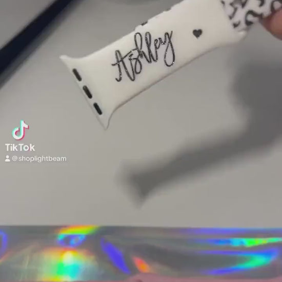 Personalized Custom Watch Band | monogram or emoji | laser engraved gift apple watch band 38 40 41 42 44 45 46 49 mm ultra