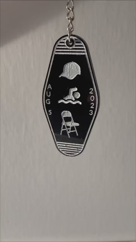 Alabama Brawl Keychain FAFO black hat aquamayne swimmer folding chair