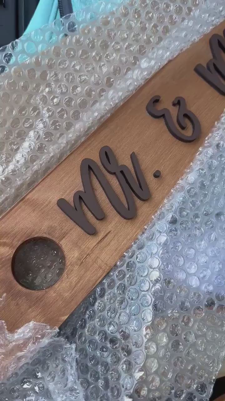 Shot Ski Board Personalized I Do - Raised Name Wooden Shot Cheers Board for Celebration Party Couple Friends Wedding Gift