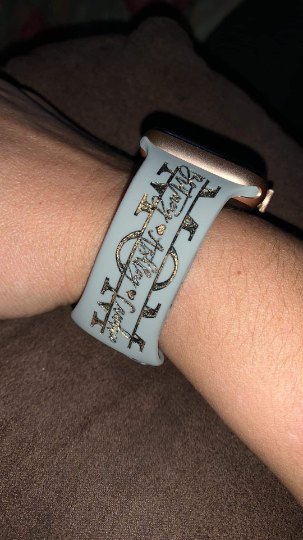 Cheetah Snow Leopard print custom laser engraved watch band Mommy, Mama, Mom, Nana, gift watch band