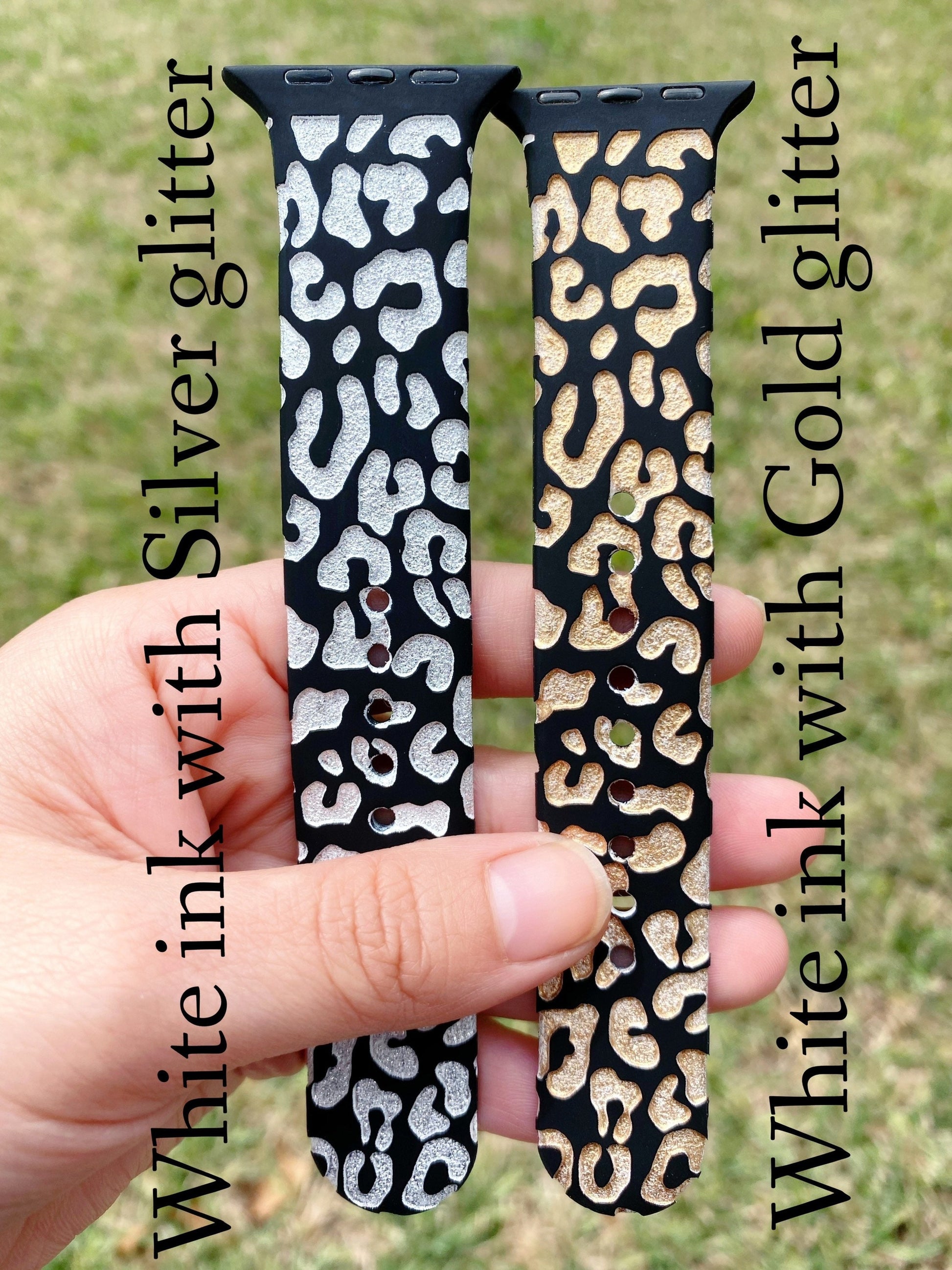 Cat Watch Band Engraved custom name watch bands, cat kitty kitten print, gift idea, Apple Watch 38 40 41 42 45 mm