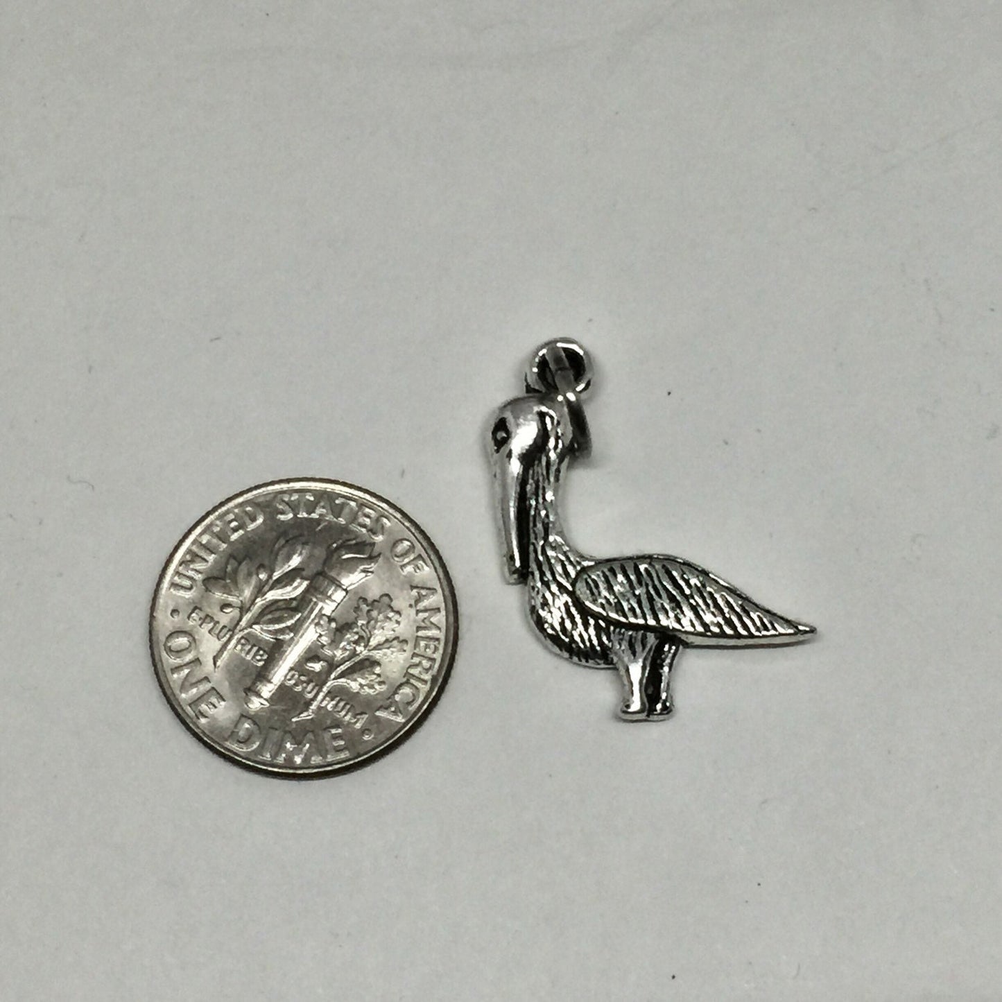 Pelican charm necklace stainless steel sterling silver initial choice save our seas